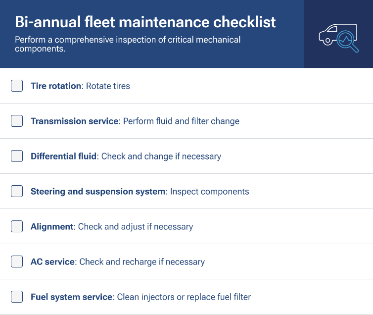Bi-annually maintenance checklist